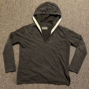 Eleven Stitch V Neck Pullover Hoodie Women’s Medium Grey Bohemian Casual 087